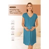 image:imageEkouaer LaborDeliveryHospital Gown Nursing Nightgown Maternity Sleepwear With Pockets Postpartum Gowns with Button SXXLLake Blue