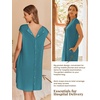 image:imageEkouaer LaborDeliveryHospital Gown Nursing Nightgown Maternity Sleepwear With Pockets Postpartum Gowns with Button SXXLLake Blue