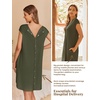 image:imageEkouaer LaborDeliveryHospital Gown Nursing Nightgown Maternity Sleepwear With Pockets Postpartum Gowns with Button SXXLOlive Army Green