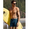 image:imageEkouaer Mens Tight Swim Trunks Quick Dry Swim Briefs 5 Sexy Swimwear Zip Pockets Bathing Suit with Mesh LiningZ Blue Leaves
