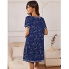 image:imageEkouaer Nightgowns for Women 2 Pack Night Gowns Short Sleeve Sleepshirts Pullover Nightshirts Soft SleepwearBlackBlue Star