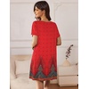 image:imageEkouaer Nightgowns for Women 2 Pack Night Gowns Short Sleeve Sleepshirts Pullover Nightshirts Soft SleepwearBlackRed Feather