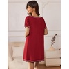 image:imageEkouaer Nightgowns for Women 2 Pack Night Gowns Short Sleeve Sleepshirts Pullover Nightshirts Soft SleepwearBlackWine Red