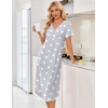 image:imageEkouaer Nightgowns for Women Bamboo Viscose Long Night Gown Short Sleeve Moo Moos V Neck Sleep Shirts Pleated House DressGrey Stars
