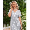 image:imageEkouaer Nightgowns for Women Bamboo Viscose Long Night Gown Short Sleeve Moo Moos V Neck Sleep Shirts Pleated House DressGrey Stars