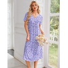 image:imageEkouaer Nightgowns for Women Bamboo Viscose Long Night Gown Short Sleeve Moo Moos V Neck Sleep Shirts Pleated House DressPurple Dots