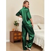 image:imageEkouaer Silk Satin Pajamas Set Women Short Sleeve Pj Sets Button Down Sleepwear 2 Piece Soft Loungewear SXXLGreen