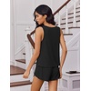 image:imageEkouaer Womens Pajama Sets Cami Shorts Set Viscose from Bamboo Tank Top and Shorts 2 Piece Soft Sleeveless Lounge SetBlack