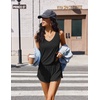 image:imageEkouaer Womens Pajama Sets Cami Shorts Set Viscose from Bamboo Tank Top and Shorts 2 Piece Soft Sleeveless Lounge SetBlack