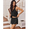 image:imageEkouaer Womens Pajama Sets Cami Shorts Set Viscose from Bamboo Tank Top and Shorts 2 Piece Soft Sleeveless Lounge SetBlack