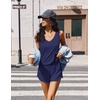 image:imageEkouaer Womens Pajama Sets Cami Shorts Set Viscose from Bamboo Tank Top and Shorts 2 Piece Soft Sleeveless Lounge SetNavy Blue
