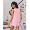 image:imageEkouaer Womens Pajama Sets Cami Shorts Set Viscose from Bamboo Tank Top and Shorts 2 Piece Soft Sleeveless Lounge SetPink