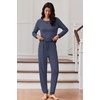 image:imageEkouaer Womens Pajamas Set Long Sleeve Loungewear Soft Lounge Set Joggers with PocketsBlack Dots