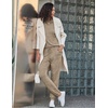 image:imageEkouaer Womens Pajamas Set Long Sleeve Loungewear Soft Lounge Set Joggers with PocketsLight Tan