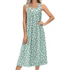 Green White Florals