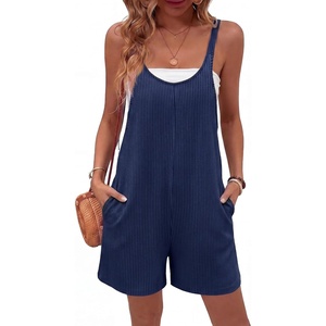 image:imageEkouaer Rompers for Women Casual Loose Sleeveless Overalls Shorts Knit Jumpsuits 2026 Summer Vacation Beach OutfitsNavy Blue