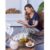image:imageEkouaer Cotton Pajamas for Women Set Short Sleeve Top and Capri Pants Lounge Sets with Pockets Soft SleepwearNavy Blue Plaid