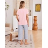 image:imageEkouaer Cotton Pajamas for Women Set Short Sleeve Top and Capri Pants Lounge Sets with Pockets Soft SleepwearPink and Grey Stars