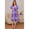 image:imageEkouaer Women Robe Zipper Front Mumu Duster Robes Zip Up Housecoat Soft Sleepwear with PocketsA Floral Purple