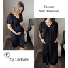 image:imageEkouaer Women Robe Zipper Front Mumu Duster Robes Zip Up Housecoat Soft Sleepwear with PocketsBlack