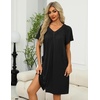 image:imageEkouaer Women Robe Zipper Front Mumu Duster Robes Zip Up Housecoat Soft Sleepwear with PocketsBlack