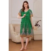 image:imageEkouaer Women Robe Zipper Front Mumu Duster Robes Zip Up Housecoat Soft Sleepwear with PocketsFeather Green