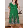 image:imageEkouaer Women Robe Zipper Front Mumu Duster Robes Zip Up Housecoat Soft Sleepwear with PocketsFeather Green