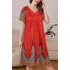 image:imageEkouaer Women Robe Zipper Front Mumu Duster Robes Zip Up Housecoat Soft Sleepwear with PocketsFeather Red