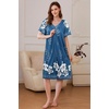 image:imageEkouaer Women Robe Zipper Front Mumu Duster Robes Zip Up Housecoat Soft Sleepwear with PocketsFloral Blue