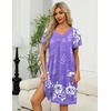 image:imageEkouaer Women Robe Zipper Front Mumu Duster Robes Zip Up Housecoat Soft Sleepwear with PocketsFloral Lilac