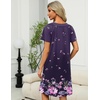 image:imageEkouaer Women Robe Zipper Front Mumu Duster Robes Zip Up Housecoat Soft Sleepwear with PocketsFloral Purple Black
