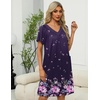 image:imageEkouaer Women Robe Zipper Front Mumu Duster Robes Zip Up Housecoat Soft Sleepwear with PocketsFloral Purple Black
