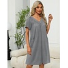 image:imageEkouaer Women Robe Zipper Front Mumu Duster Robes Zip Up Housecoat Soft Sleepwear with PocketsGrey