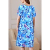 image:imageEkouaer Women Robe Zipper Front Mumu Duster Robes Zip Up Housecoat Soft Sleepwear with PocketsMulti Aqua