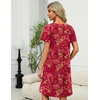 image:imageEkouaer Women Robe Zipper Front Mumu Duster Robes Zip Up Housecoat Soft Sleepwear with PocketsRed Floral