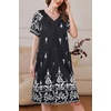 image:imageEkouaer Women Robe Zipper Front Mumu Duster Robes Zip Up Housecoat Soft Sleepwear with PocketsWhite Black Floral