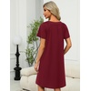 image:imageEkouaer Women Robe Zipper Front Mumu Duster Robes Zip Up Housecoat Soft Sleepwear with PocketsWine Red