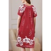 image:imageEkouaer Women Robe Zipper Front Mumu Duster Robes Zip Up Housecoat Soft Sleepwear with PocketsWine Red Floral