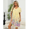 image:imageEkouaer Women Robe Zipper Front Mumu Duster Robes Zip Up Housecoat Soft Sleepwear with PocketsYellow Floral