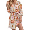 image:imageEkouaer Robes for Women Lightweight Waffle Bath Robe Soft Floral Ladies Sleepwear Loungewear SXXLBeigenature Printed