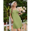 image:imageEkouaer Nightgowns for Women Lace Trim Night Gown Short Sleeve Sleep Shirts Ruffle Sleepwear V Neck Pleated Sleep DressGreen