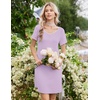 image:imageEkouaer Nightgowns for Women Lace Trim Night Gown Short Sleeve Sleep Shirts Ruffle Sleepwear V Neck Pleated Sleep DressLilac