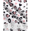 image:imageEkouaer Nightgowns for Women Lace Trim Night Gown Short Sleeve Sleep Shirts Ruffle Sleepwear V Neck Pleated Sleep DressPink Leopard
