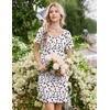 image:imageEkouaer Nightgowns for Women Lace Trim Night Gown Short Sleeve Sleep Shirts Ruffle Sleepwear V Neck Pleated Sleep DressPink Leopard