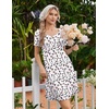 image:imageEkouaer Nightgowns for Women Lace Trim Night Gown Short Sleeve Sleep Shirts Ruffle Sleepwear V Neck Pleated Sleep DressPink Leopard