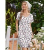 image:imageEkouaer Nightgowns for Women Lace Trim Night Gown Short Sleeve Sleep Shirts Ruffle Sleepwear V Neck Pleated Sleep DressPink Leopard