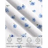 image:imageEkouaer Nightgowns for Women Lace Trim Night Gown Short Sleeve Sleep Shirts Ruffle Sleepwear V Neck Pleated Sleep DressWhite Blue Roses