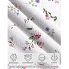 image:imageEkouaer Nightgowns for Women Lace Trim Night Gown Short Sleeve Sleep Shirts Ruffle Sleepwear V Neck Pleated Sleep DressWhite Pink  Purple Florals