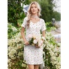 image:imageEkouaer Nightgowns for Women Lace Trim Night Gown Short Sleeve Sleep Shirts Ruffle Sleepwear V Neck Pleated Sleep DressWhite Red Roses