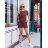 image:imageEkouaer Rompers for Women Ribbed Knit Short Jumpsuit 2026 Summer Casual Vacation OutfitsWine Red